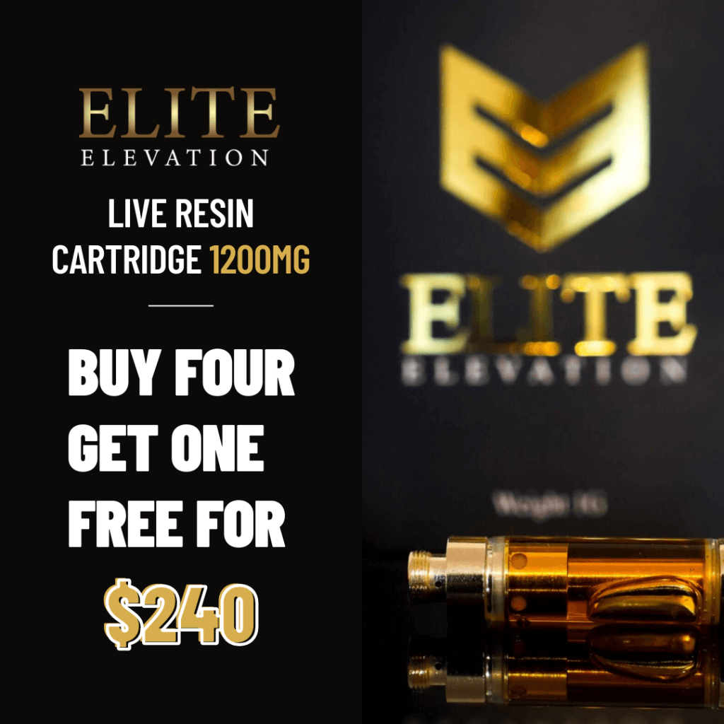 Buy Live Resin Cartridges by Elite Elevation 1200mg Buy 4 Get 1 Free