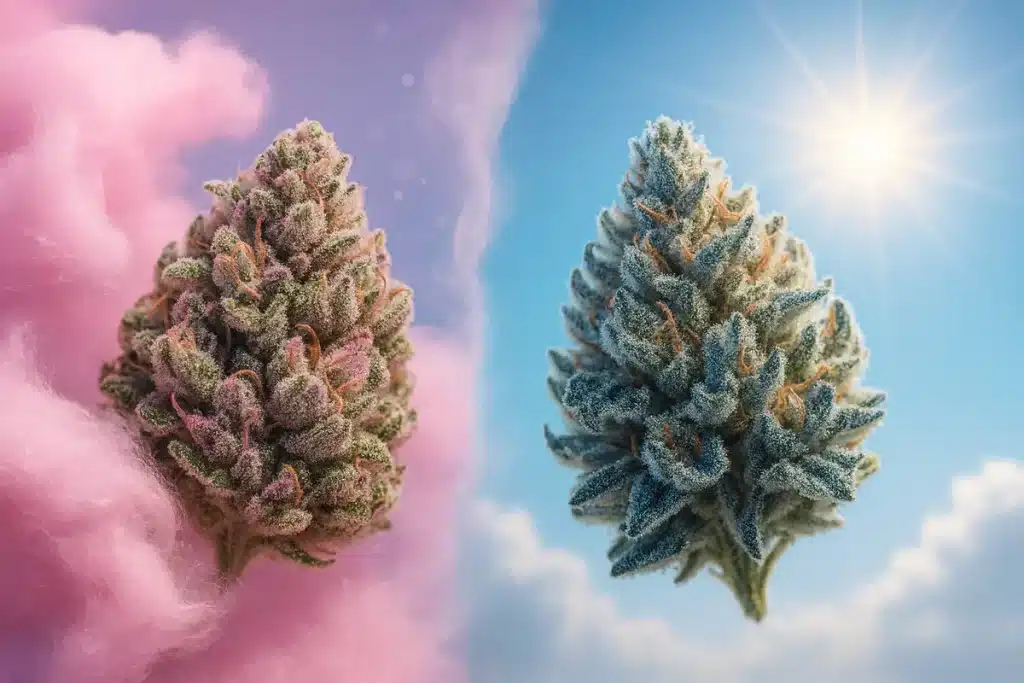 Cotton Candy Strain vs Blue Dream Daytime Energy or Sugary Chill