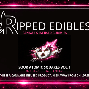 Sour Atomic Squares Vol 1 by Ripped Edibles 1200mg