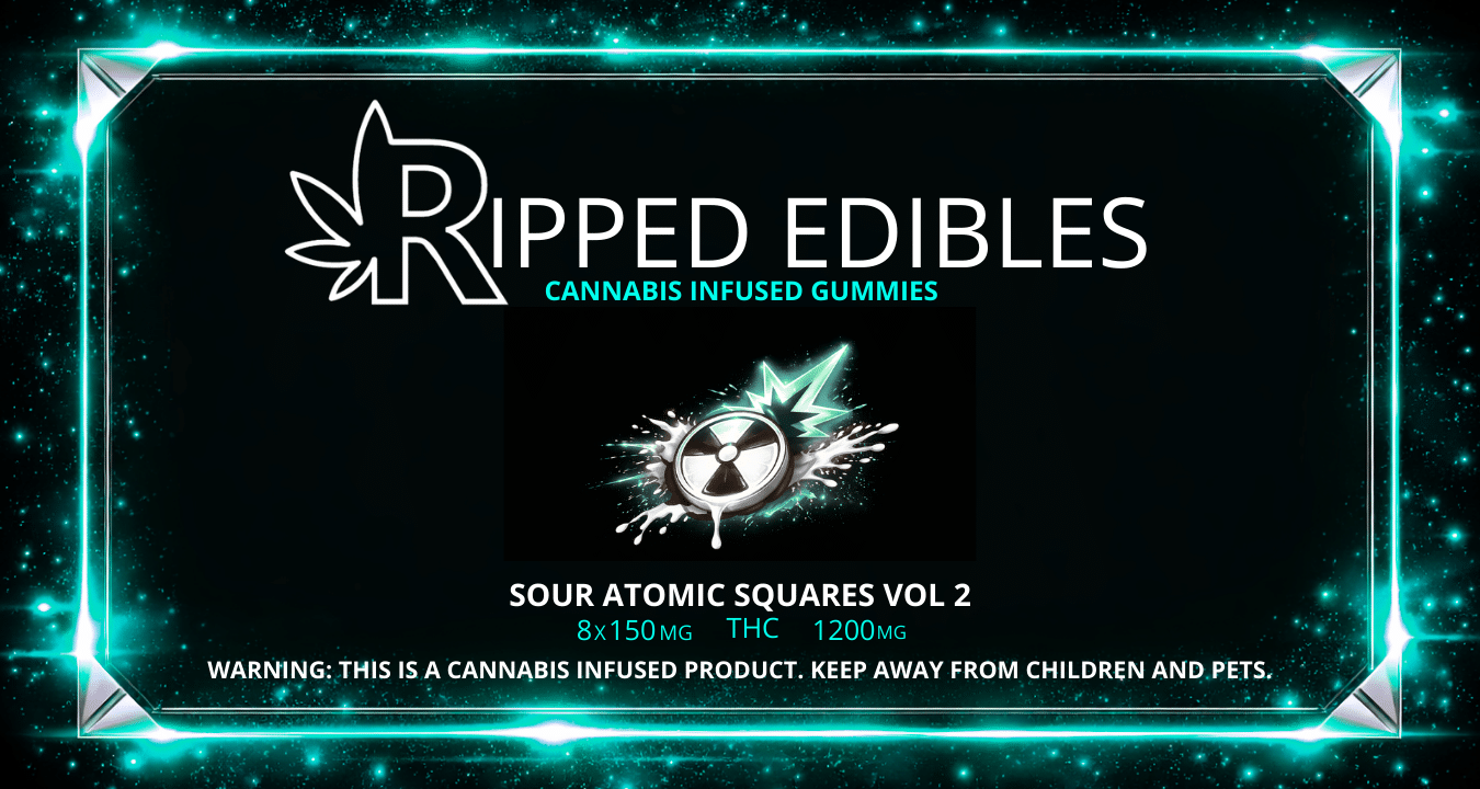 Sour Atomic Squares Vol 2 by Ripped Edibles 1200mg