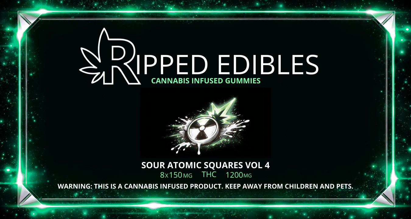 Sour Atomic Squares Vol 4 by Ripped Edibles 1200mg